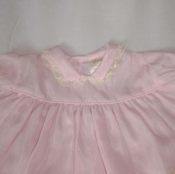 Vintage Aldenette Baby Dress Pink Layered Size 9MO - Picture 5 of 13